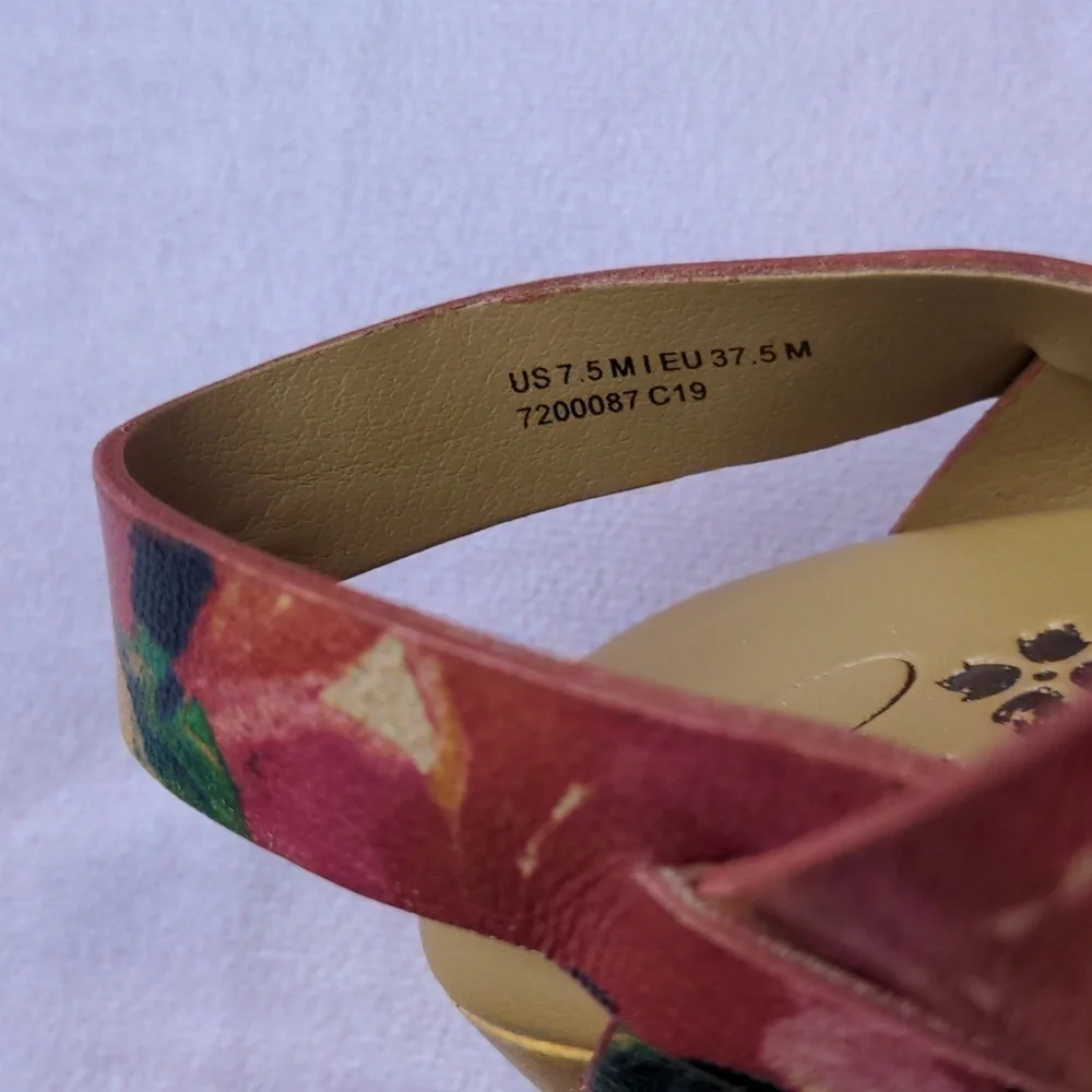 Patricia Nash Designs Gigi Floral Spring Multi Retro 70s Inspired Clog Heels 7.5 - Picture 4 of 7